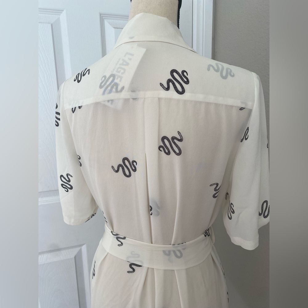 L’agence 100% Silk Snake Chain Print Dress and Shirt Size Small - Picture 6 of 10